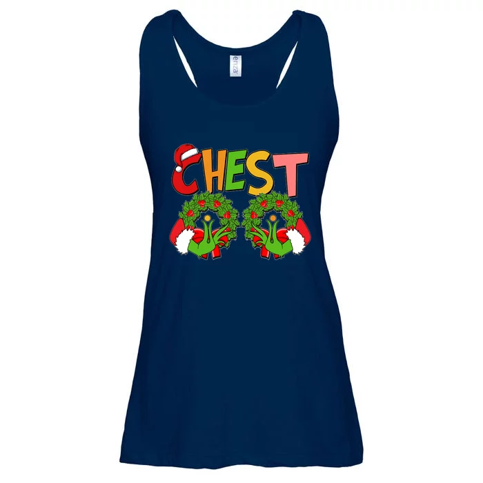 Funny Christmas Chest Matching Couple Ladies Essential Flowy Tank