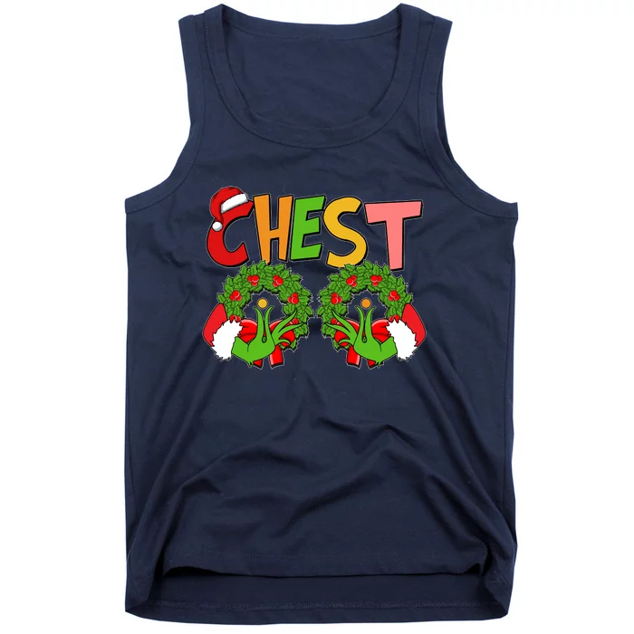 Funny Christmas Chest Matching Couple Tank Top