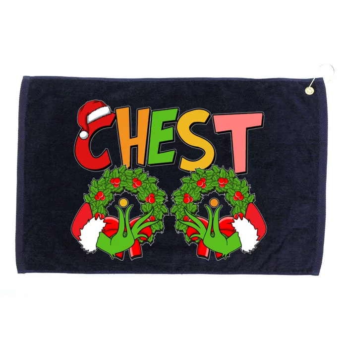 Funny Christmas Chest Matching Couple Grommeted Golf Towel