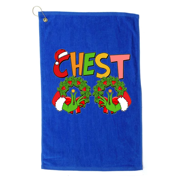 Funny Christmas Chest Matching Couple Platinum Collection Golf Towel