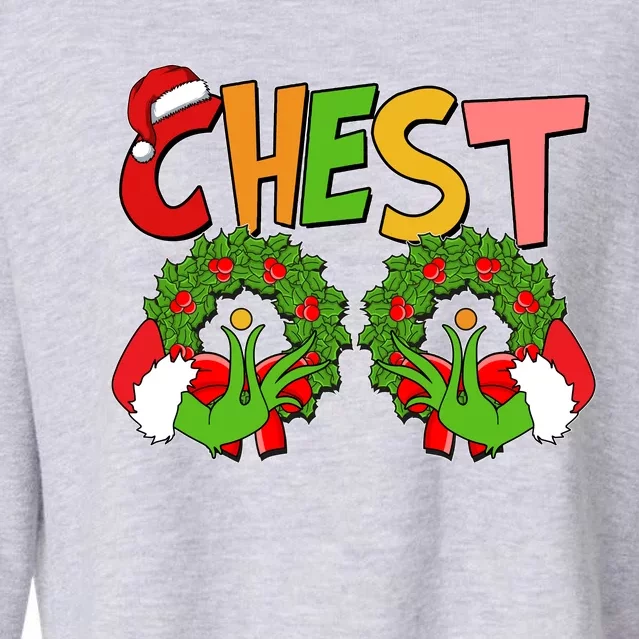 Funny Christmas Chest Matching Couple Cropped Pullover Crew