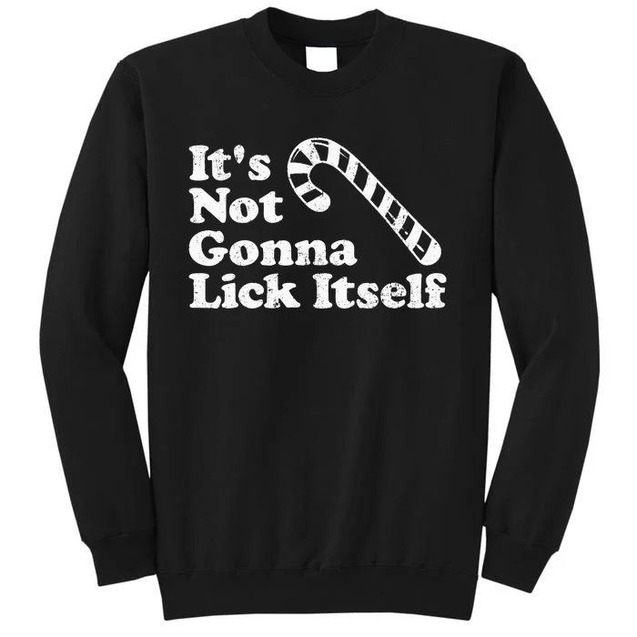 Funny Candy Cane Lick Itself Adult Christmas Sweatshirt