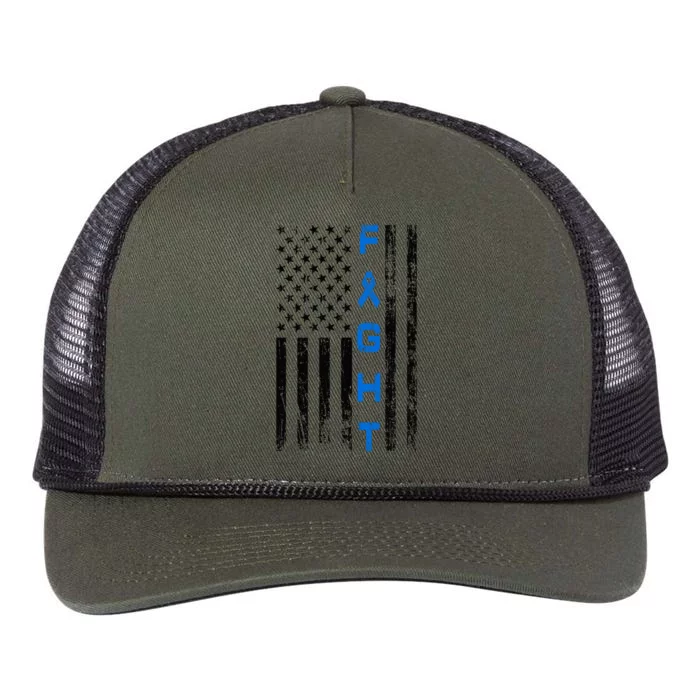 Fight Colon Cancer Awareness Retro Rope Trucker Hat Cap