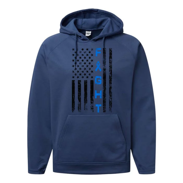 Fight Colon Cancer Awareness Performance Fleece Hoodie