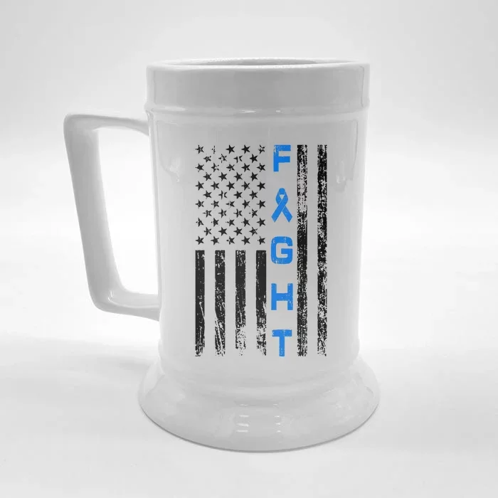 Fight Colon Cancer Awareness Front & Back Beer Stein