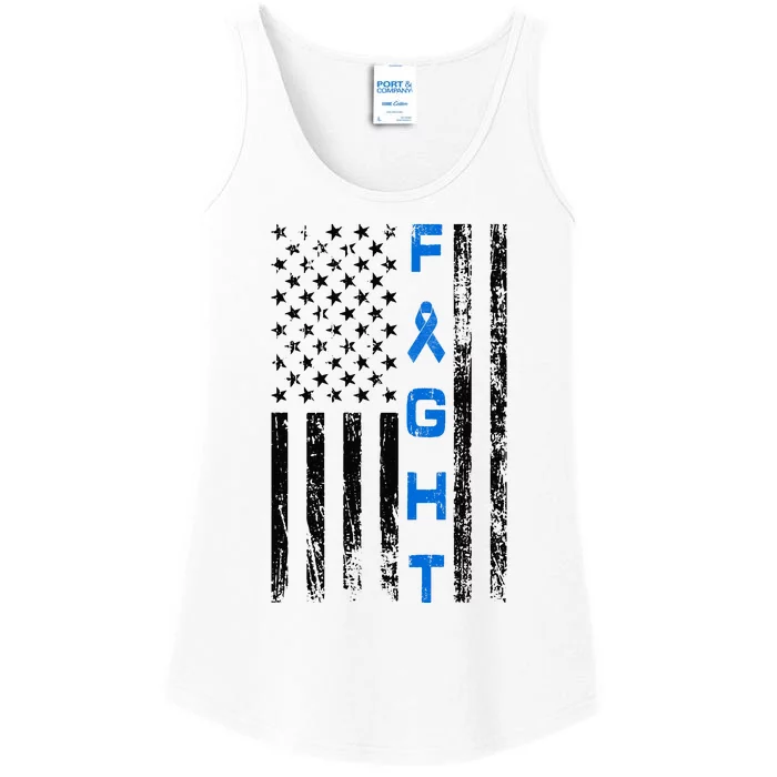 Fight Colon Cancer Awareness Ladies Essential Tank