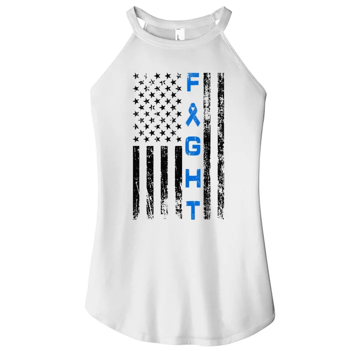 Fight Colon Cancer Awareness Women’s Perfect Tri Rocker Tank