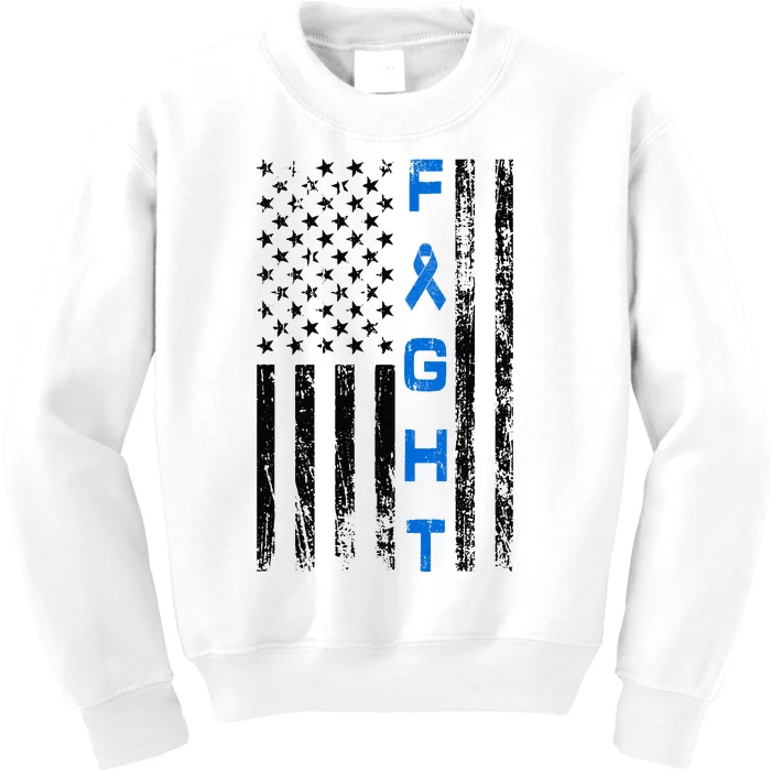 Fight Colon Cancer Awareness Kids Sweatshirt