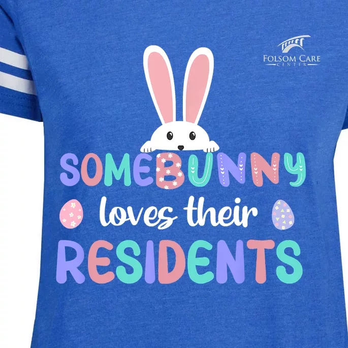 Folsom Care Center Easter Bunny Nursing Home Enza Ladies Jersey Football T-Shirt