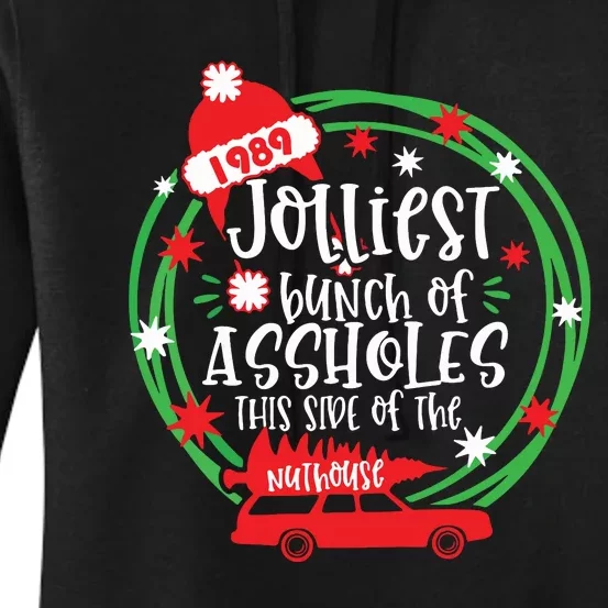 Funny Costume Christmas Tree Truck Jolliest Bunch Of Aholes Women's Pullover Hoodie