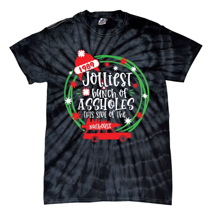 Funny Costume Christmas Tree Truck Jolliest Bunch Of Aholes Tie-Dye T-Shirt