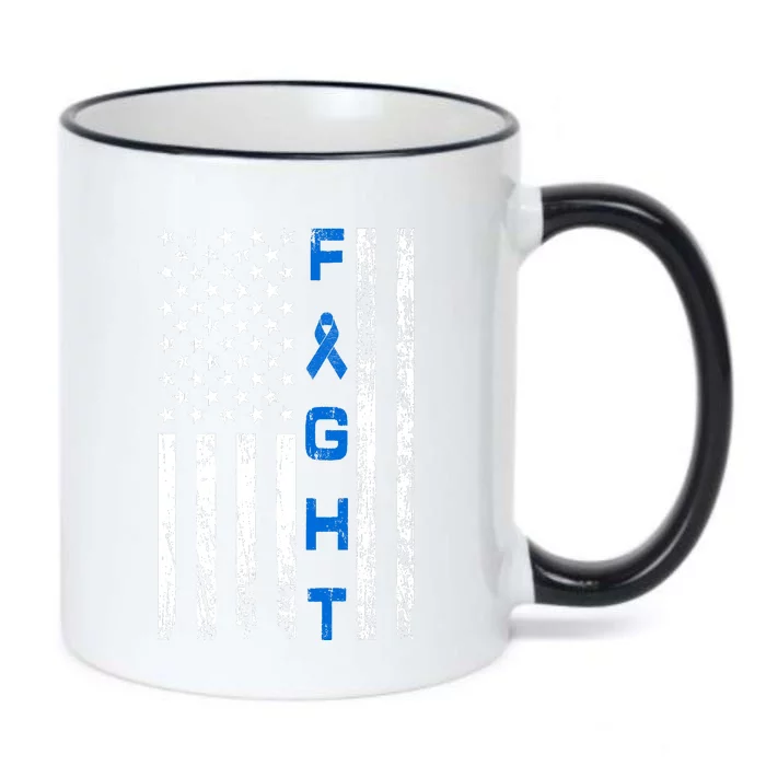 Fight Colon Cancer Awareness Black Color Changing Mug