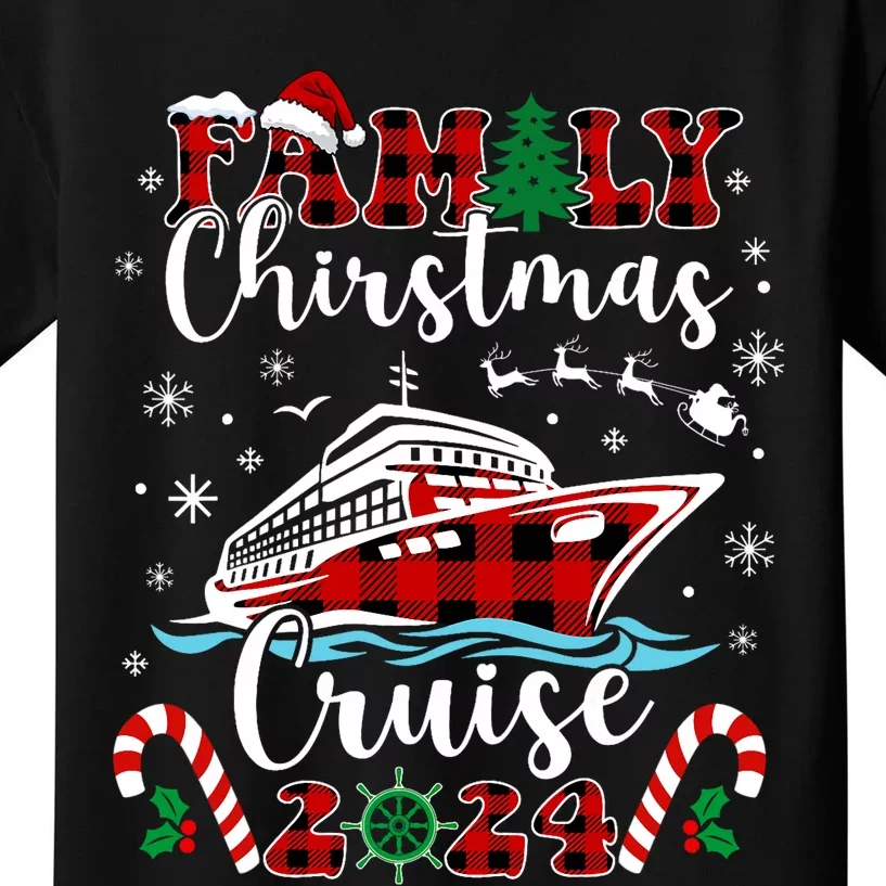 Family Christmas Cruise 2024 Matching Family Cruise Holiday Kids T-Shirt