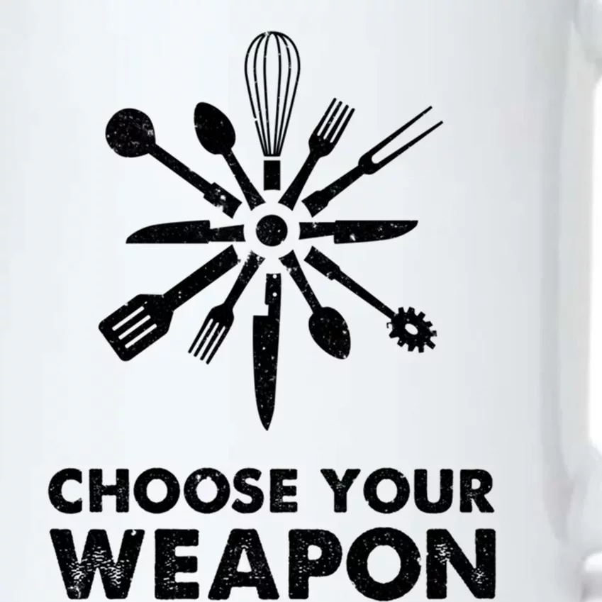 Funny Cooking Choose Your Weapon Kitchen Utensils Gift Black Color Changing Mug