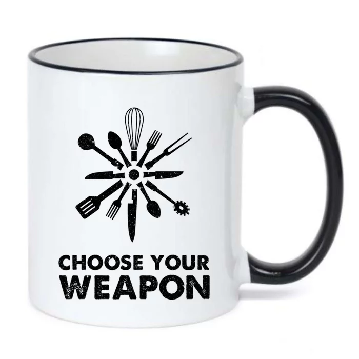 Funny Cooking Choose Your Weapon Kitchen Utensils Gift Black Color Changing Mug