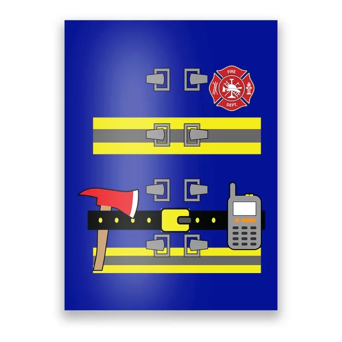 Firefighter Costume Cute Birthday Halloween Gift Poster