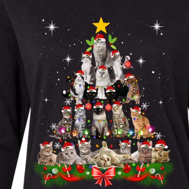 Funny Cat Christmas Ree Xmas Gifts Womens Cotton Relaxed Long Sleeve T-Shirt