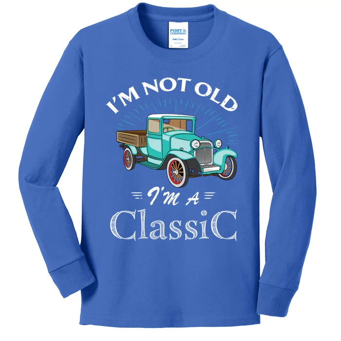 Funny Classic Car Antique Vintage Old Truck Dad Funny Gift Cute Gift Kids Long Sleeve Shirt