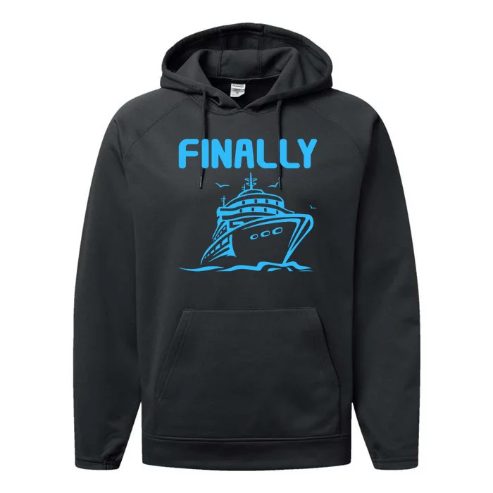 Finally Cruising Cruise Ship For Boy Girl Performance Fleece Hoodie