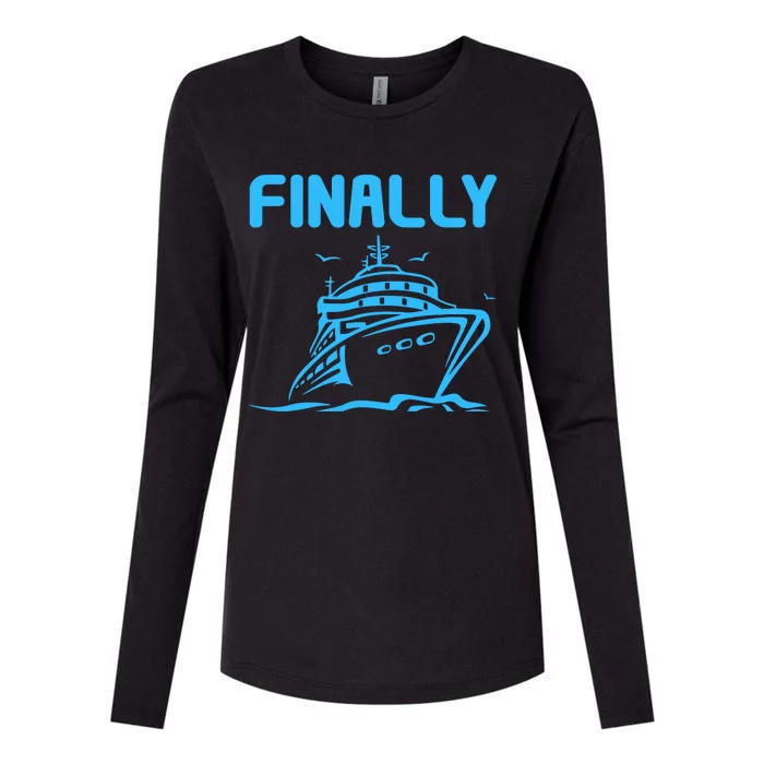 Finally Cruising Cruise Ship For Boy Girl Womens Cotton Relaxed Long Sleeve T-Shirt