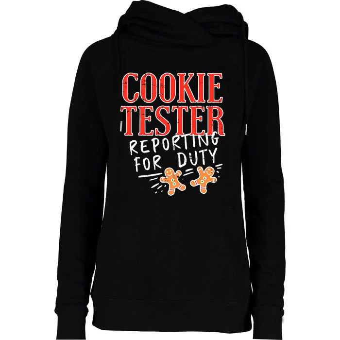 Funny Christmas Cookie Tester Gift Womens Funnel Neck Pullover Hood