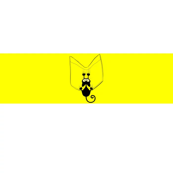 Funny Cute Cat Hanging From Pocket Bumper Sticker