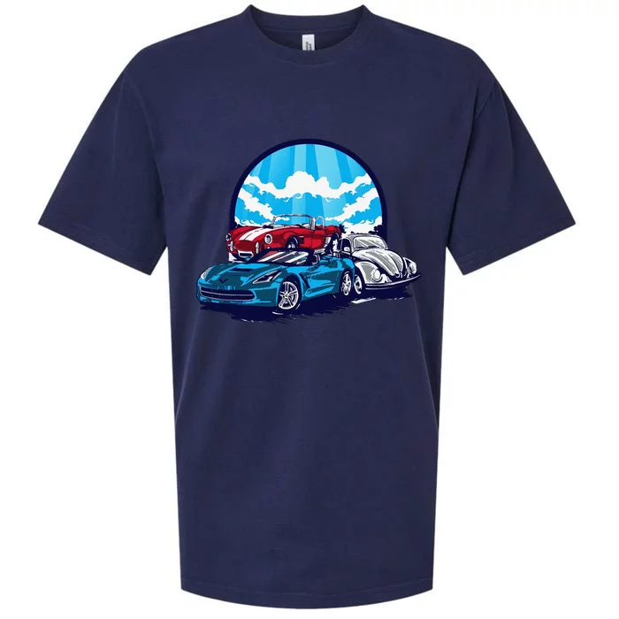 Funny Classic Cars Gift For Dad Sueded Cloud Jersey T-Shirt