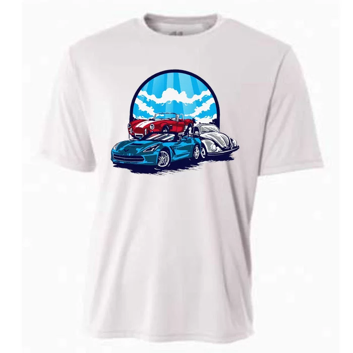 Funny Classic Cars Gift For Dad Cooling Performance Crew T-Shirt