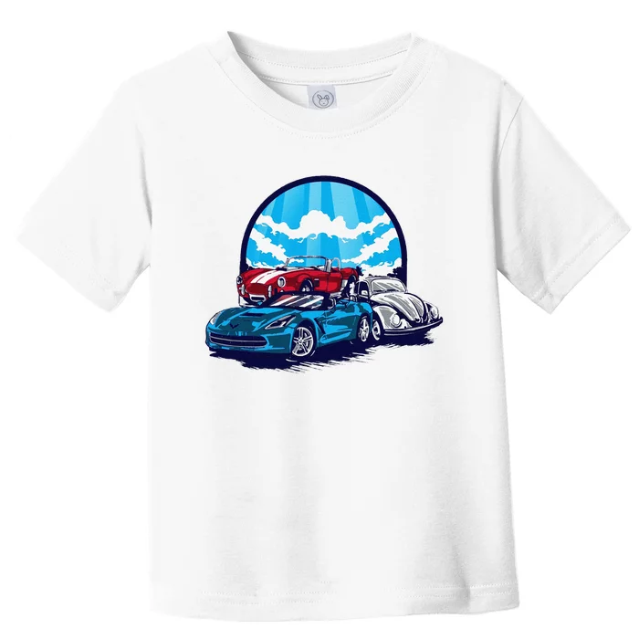 Funny Classic Cars Gift For Dad Toddler T-Shirt