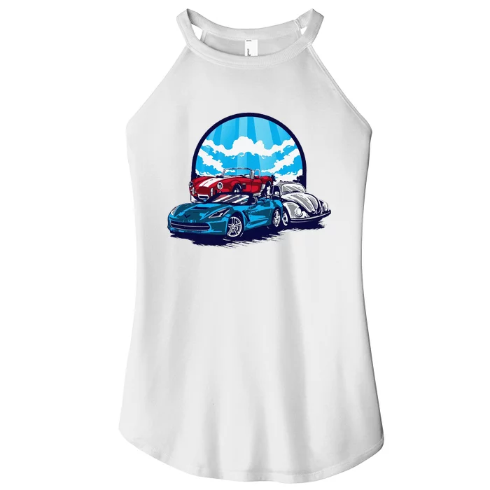 Funny Classic Cars Gift For Dad Women’s Perfect Tri Rocker Tank