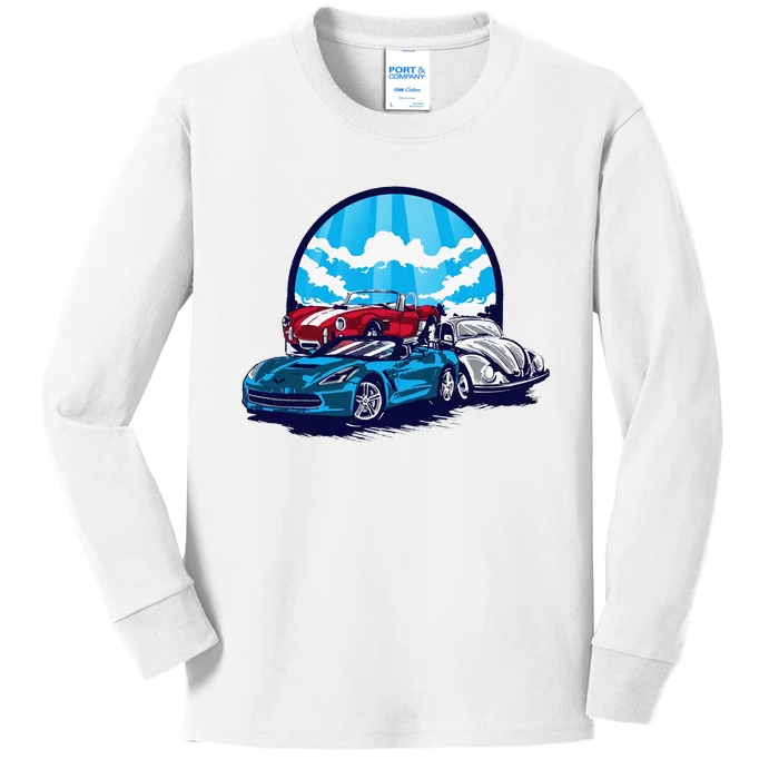 Funny Classic Cars Gift For Dad Kids Long Sleeve Shirt