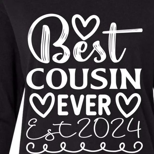 Funny Cousin Crew Matching Fam Best Cousin Since 2024 Family Gift Womens Cotton Relaxed Long Sleeve T-Shirt