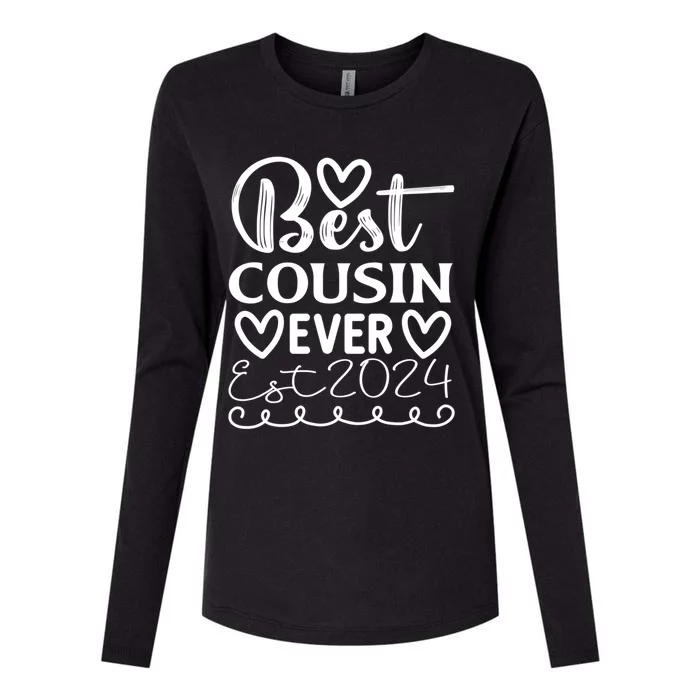 Funny Cousin Crew Matching Fam Best Cousin Since 2024 Family Gift Womens Cotton Relaxed Long Sleeve T-Shirt