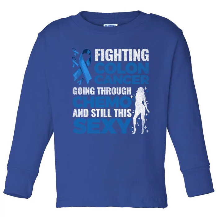 Fun Colon Cancer Awareness Colonoscopy Warrior Survivor Gift Cool Gift Toddler Long Sleeve Shirt