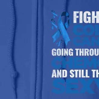 Fun Colon Cancer Awareness Colonoscopy Warrior Survivor Gift Cool Gift Full Zip Hoodie