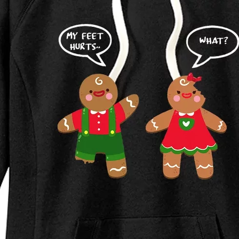 Funny Crude Christmas Humor Gingerbread Puns Slapstick Xmas Women's Fleece Hoodie