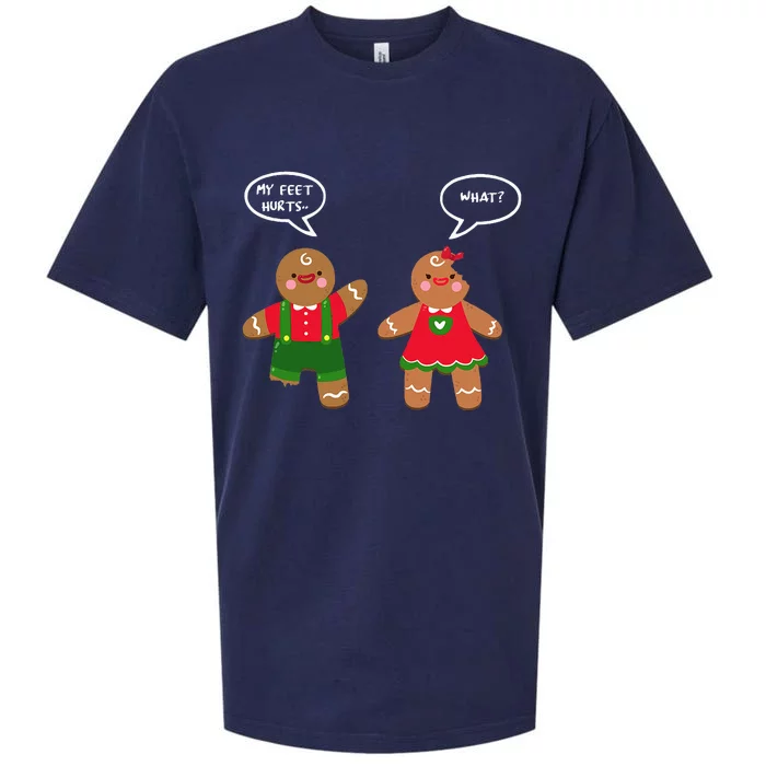 Funny Crude Christmas Humor Gingerbread Puns Slapstick Xmas Sueded Cloud Jersey T-Shirt