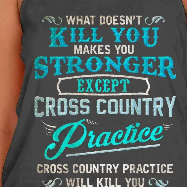 Funny Cross Country Runner Gift For Running Coach Women's Knotted Racerback Tank