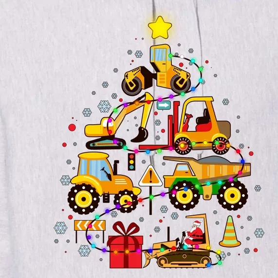 Funny Christmas Construction Vehicles Tree Premium Hoodie