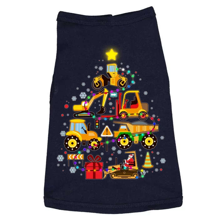 Funny Christmas Construction Vehicles Tree Doggie Tank