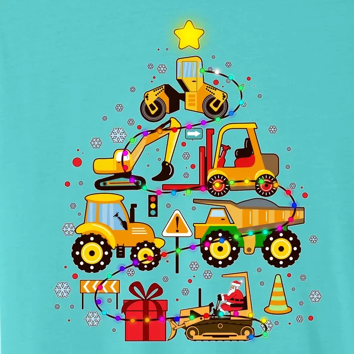 Funny Christmas Construction Vehicles Tree ChromaSoft Performance T-Shirt