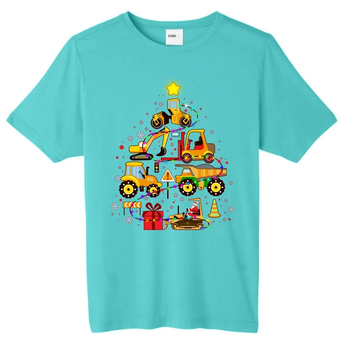 Funny Christmas Construction Vehicles Tree ChromaSoft Performance T-Shirt