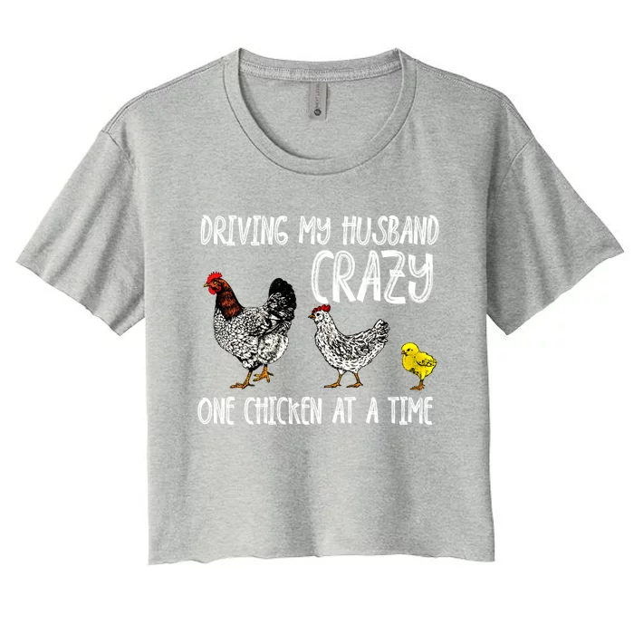 Funny Crazy Chicken Lady Gift For Fowl Animal Lover Gift Women's Crop Top Tee