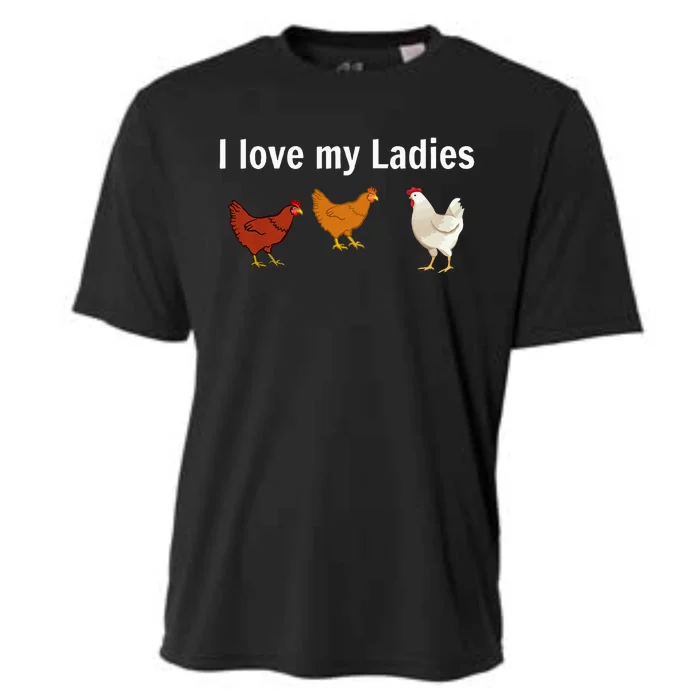 Funny Chicken Chicken Farmers I Love My Ladies Cooling Performance Crew T-Shirt