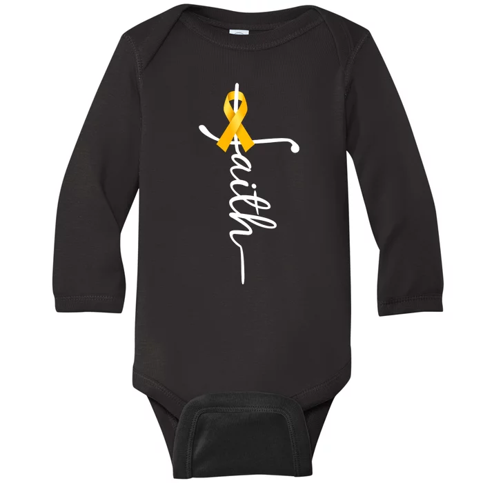 Fath Childhood Cancer Awareness Baby Long Sleeve Bodysuit