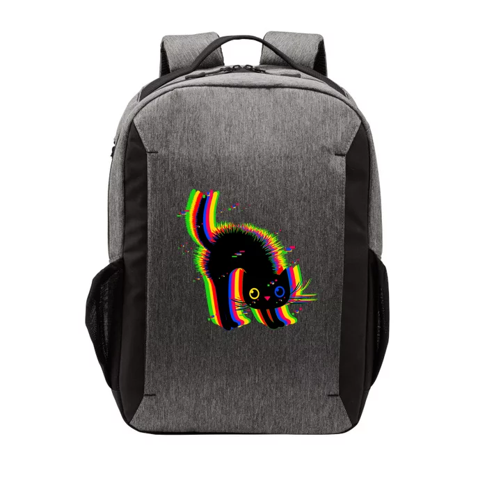 Funny Cute Colorful Glitch Cat Vector Backpack