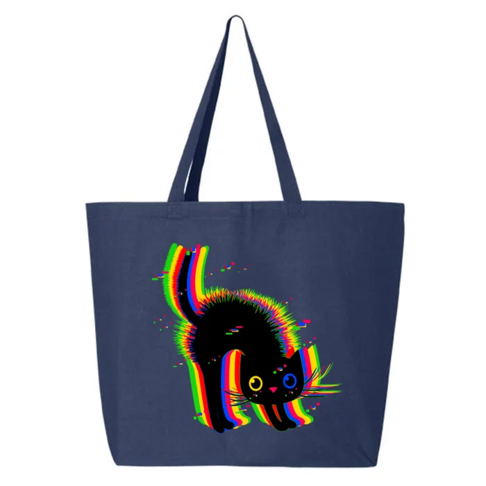 Funny Cute Colorful Glitch Cat 25L Jumbo Tote