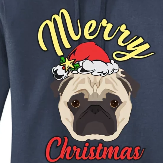 Funny Cute Christmas Pug Women's Pullover Hoodie