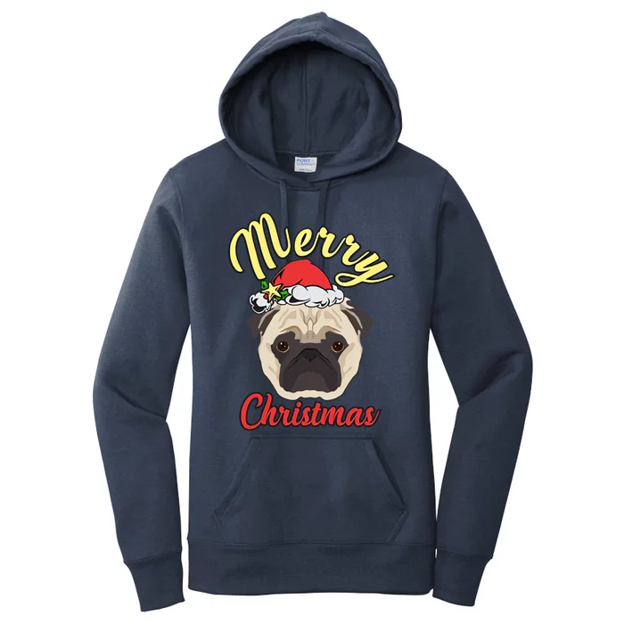 Funny Cute Christmas Pug Women's Pullover Hoodie