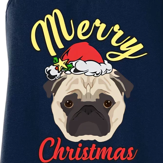 Funny Cute Christmas Pug Women's Racerback Tank